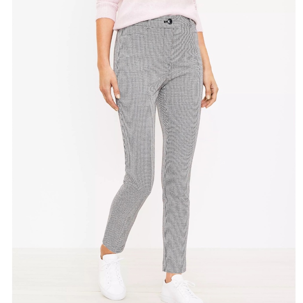 NWT LOFT The Perfect Skinny houndstooth pant 4P